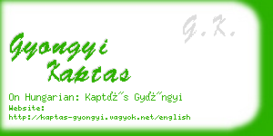 gyongyi kaptas business card